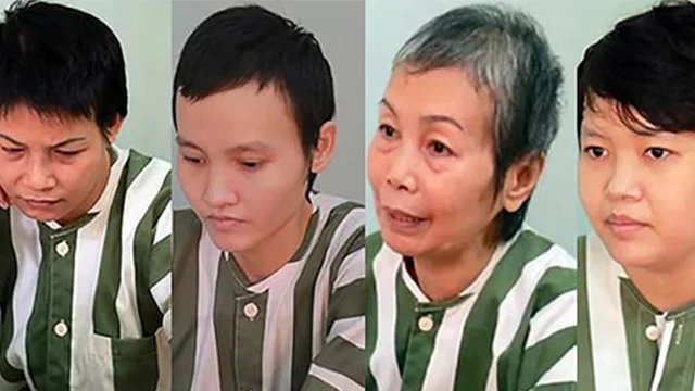베트남에서 열린 소위 ‘콘크리트 시체’ 재판의 네 피고인