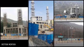 철거 전과 철거 후의 민혜현(民和縣) 이슬람 사원의 모습