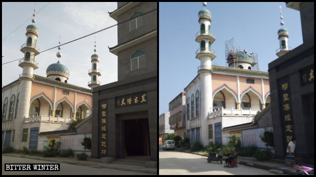 베이우두진의 모스크에서 이슬람 상징물들이 제거된 모습
