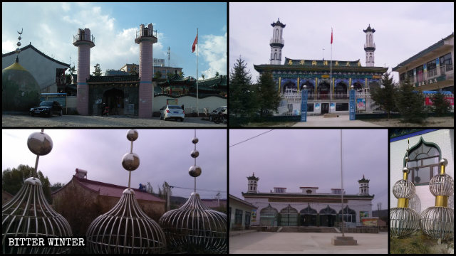구위안시의 여러 모스크에서 이슬람 상징물들이 제거된 모습