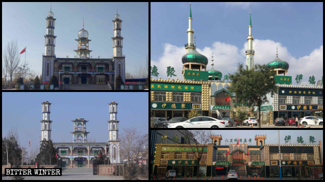 닝샤(寧夏)성 인촨(銀川)시 소재 모스크들에서 이슬람 상징이 제거된 모습