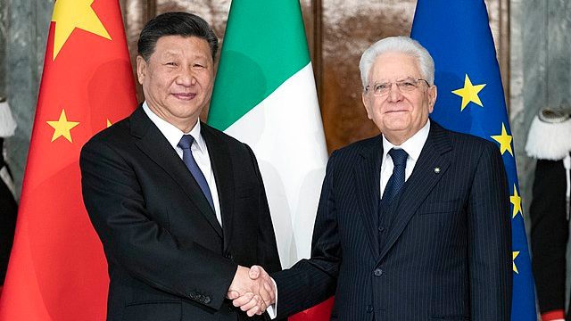 세르조 마타렐라(Sergio Mattarella) 이탈리아 대통령을 방문한 시진핑